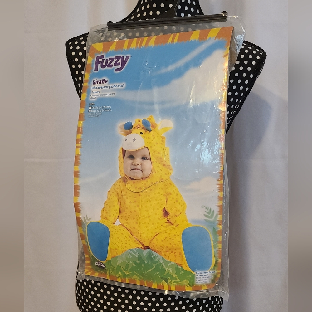 Fuzzy Giraffe Costume And Hood 12 To 24 Months